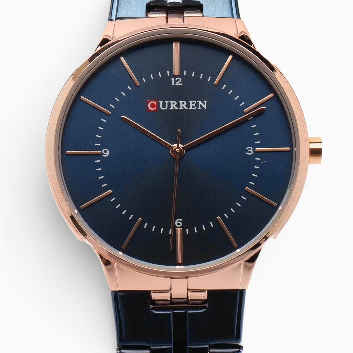 montre homme bracelet acier bleu marine 2