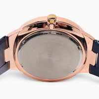 montre homme bracelet acier bleu marine 5