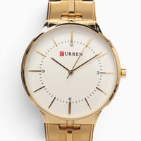 Montre homme bracelet acier doré cadran blanc 2