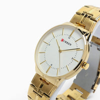 Montre homme bracelet acier doré cadran blanc 3