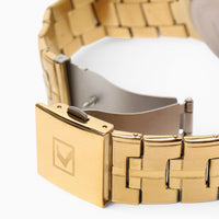 Montre homme bracelet acier doré cadran blanc 4