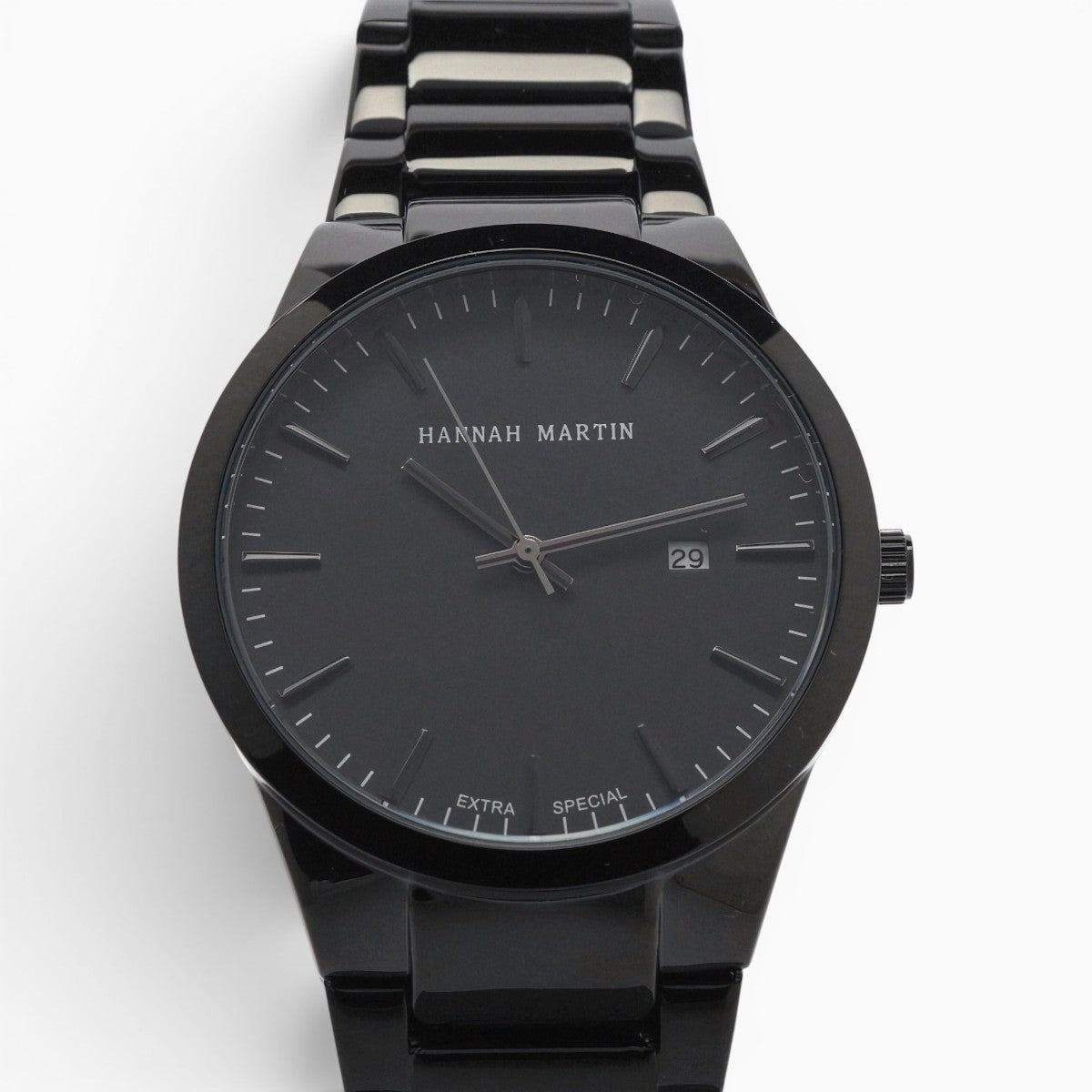 Montre homme bracelet acier noir cadran noir 2