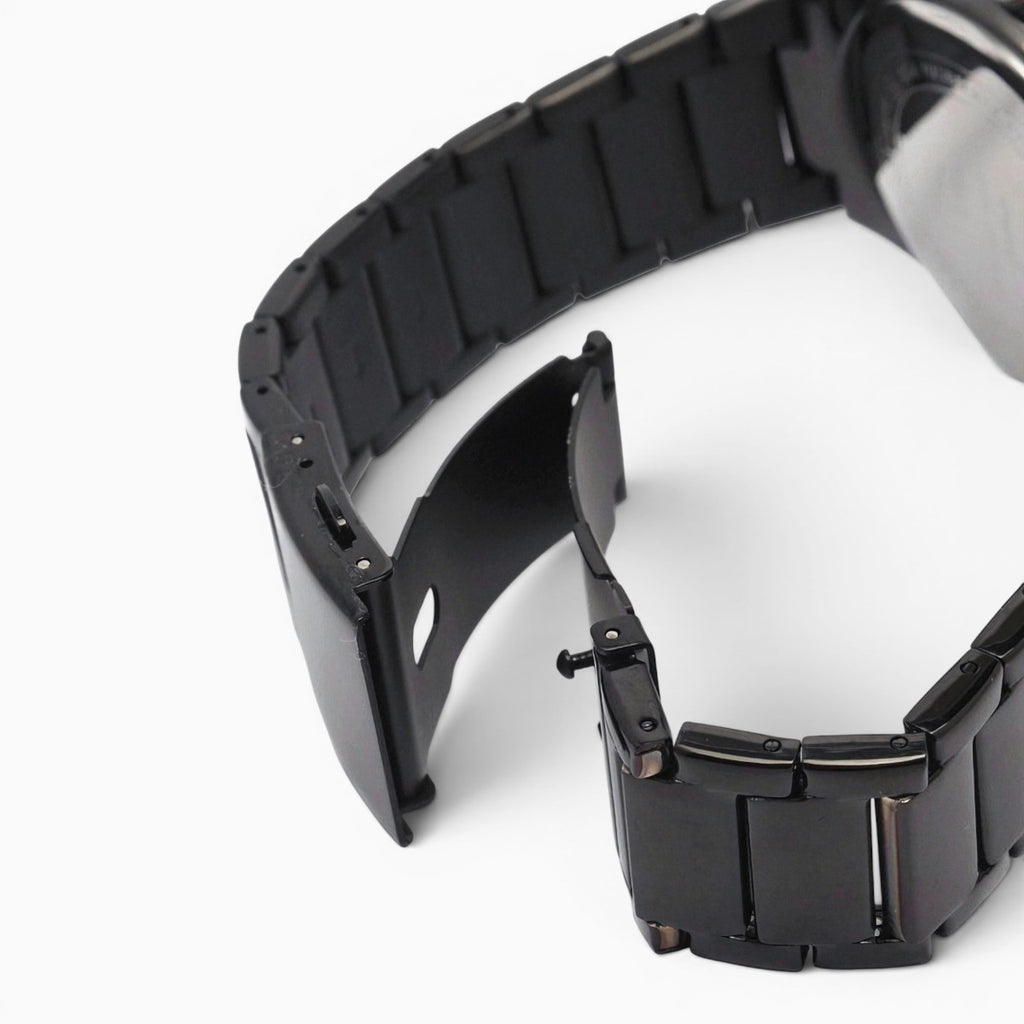 Montre homme bracelet acier noir cadran noir 4