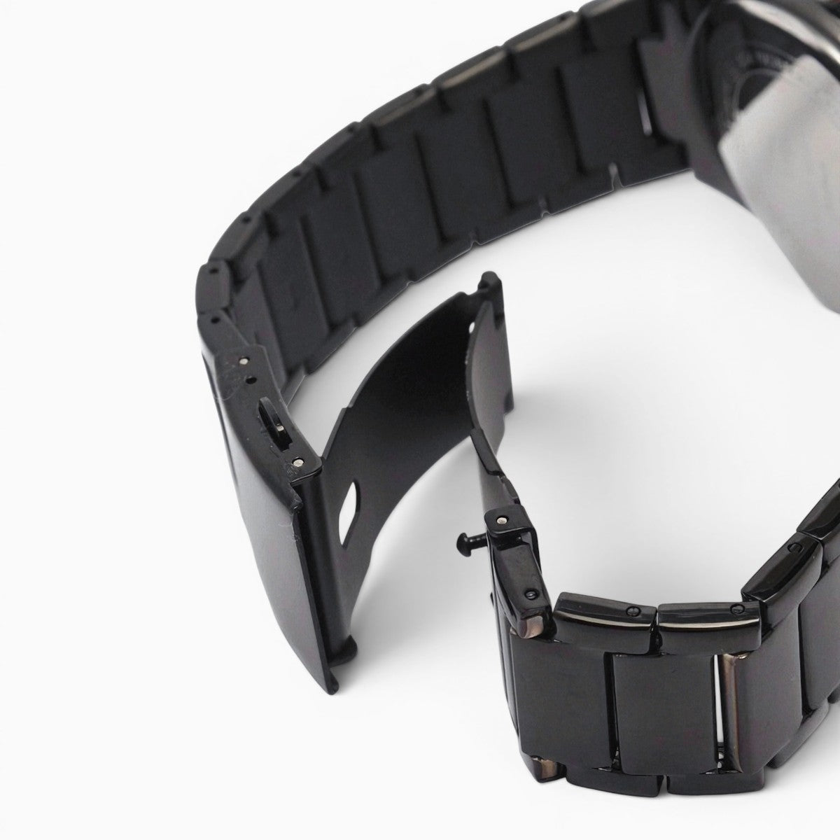 Montre homme bracelet acier noir cadran noir 4
