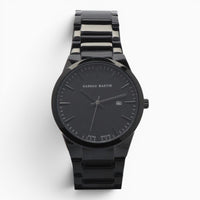 Montre homme bracelet acier noir cadran noir