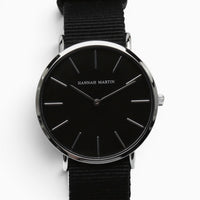 Montre homme bracelet nylon noir cadran noir 2