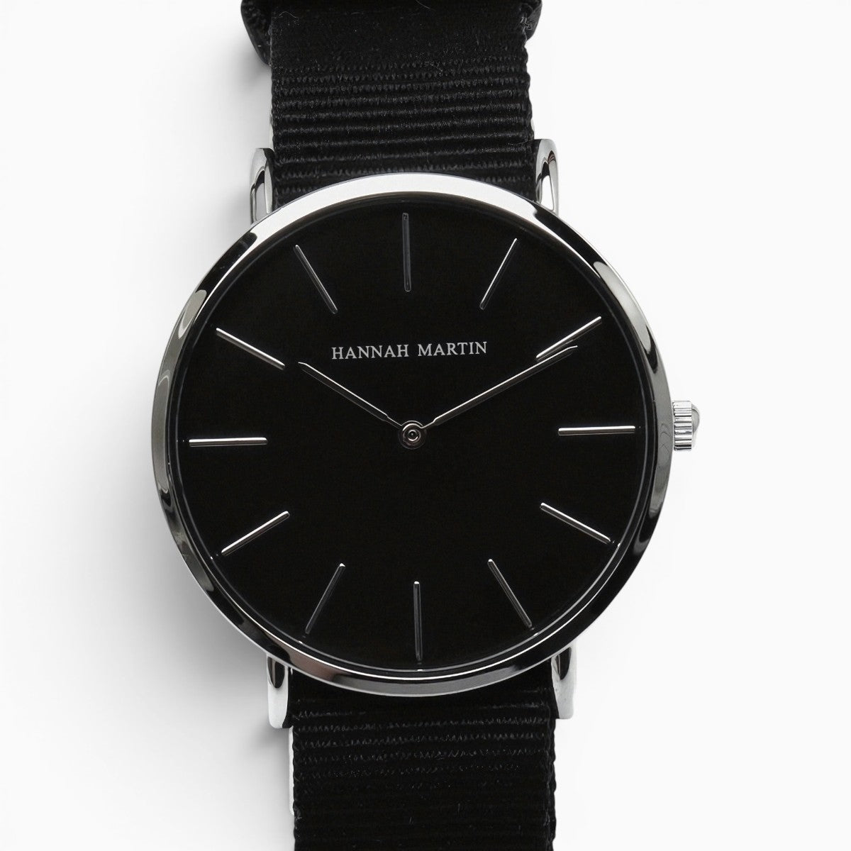 Montre homme bracelet nylon noir cadran noir 2