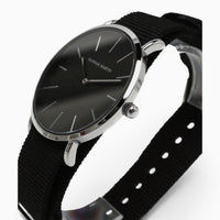 Montre homme bracelet nylon noir cadran noir 3