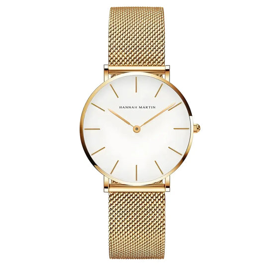 montre femme bracelet maille milanaise couleur or