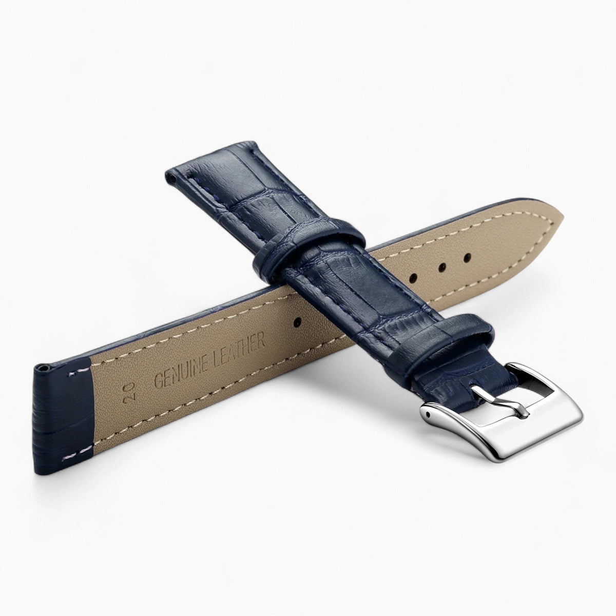 Bracelet Montre Cuir Boucle Argentée