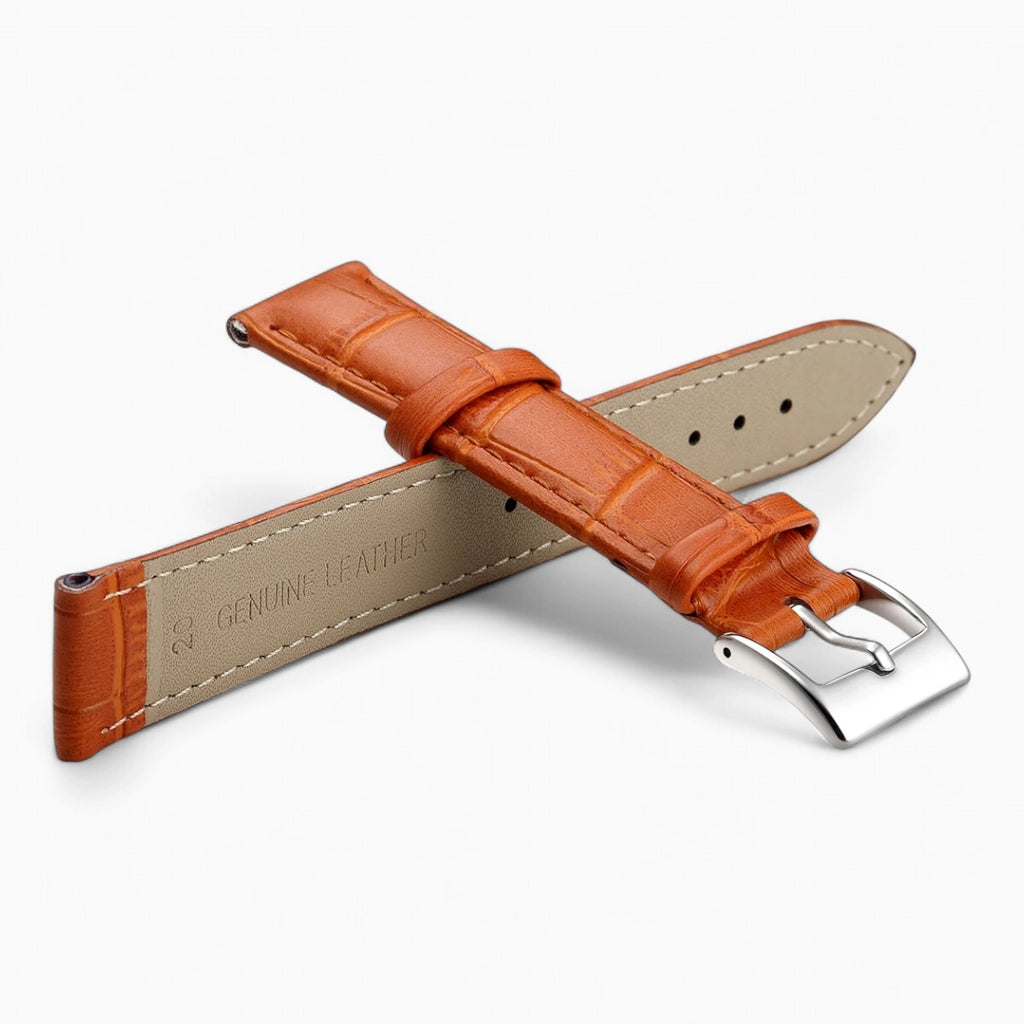 Bracelet Montre Cuir Boucle Argentée