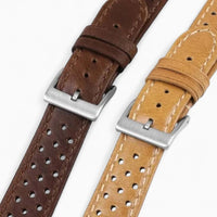bracelet montre rallye cuir perforé