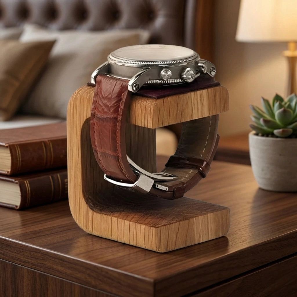 photo présentoir pour montre en bois