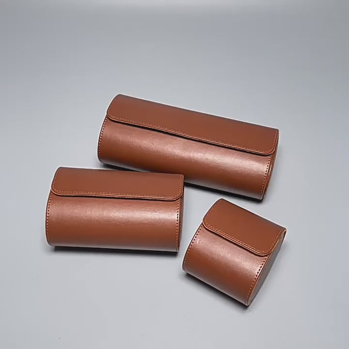 Vidéo étui montre cuir marron