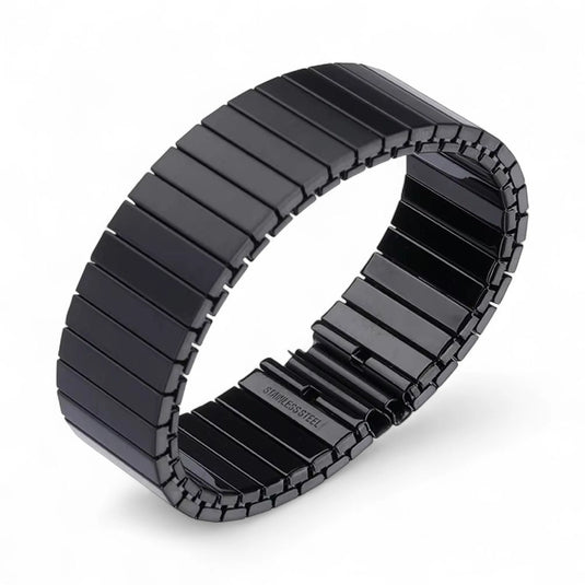 Bracelet montre extensible métal noir