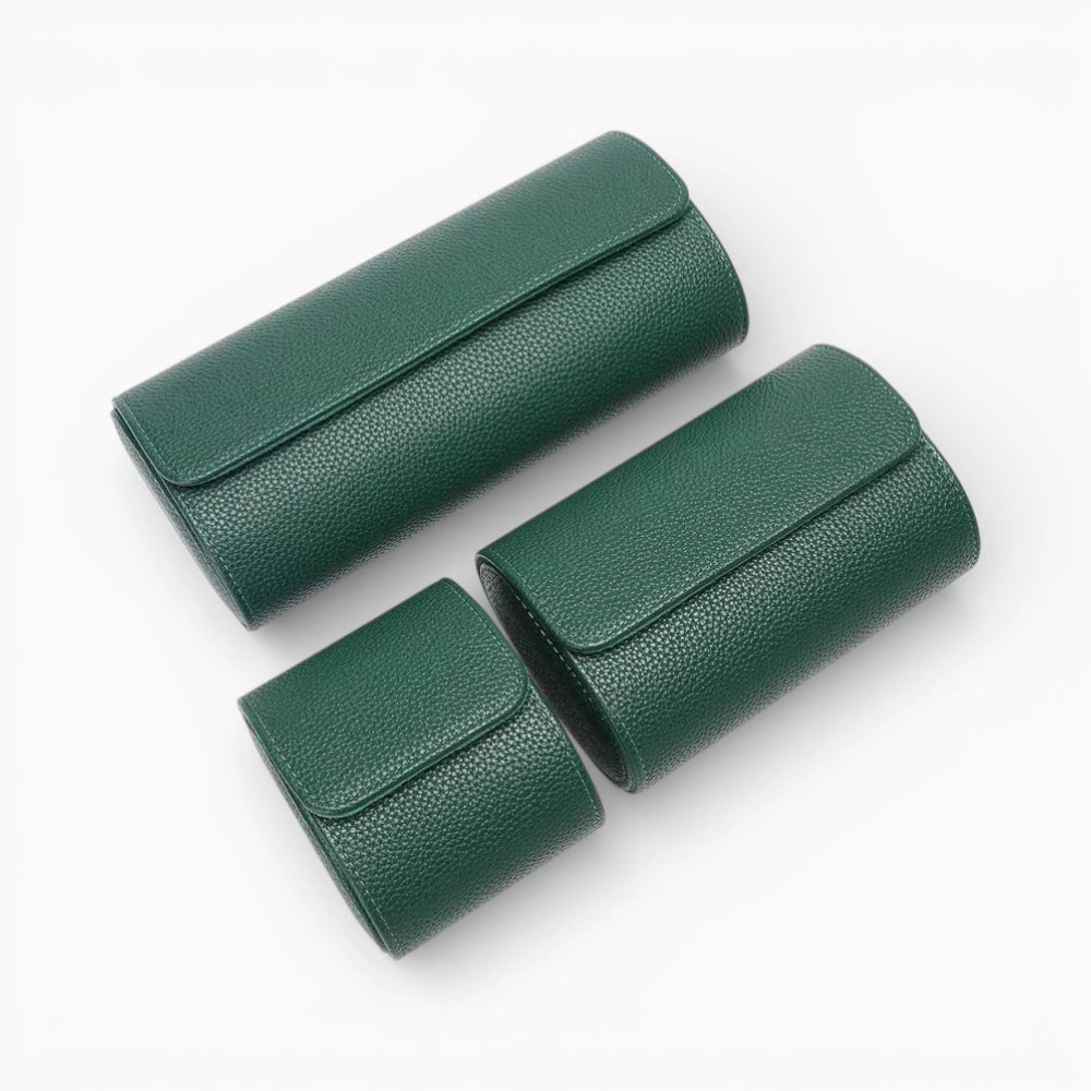 Étui Voyage Montre en Cuir Vert