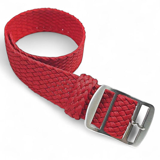 bracelet montre nylon tissu tressé rouge