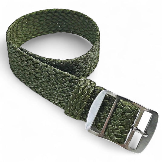bracelet montre nylon tissu tressé vert kaki