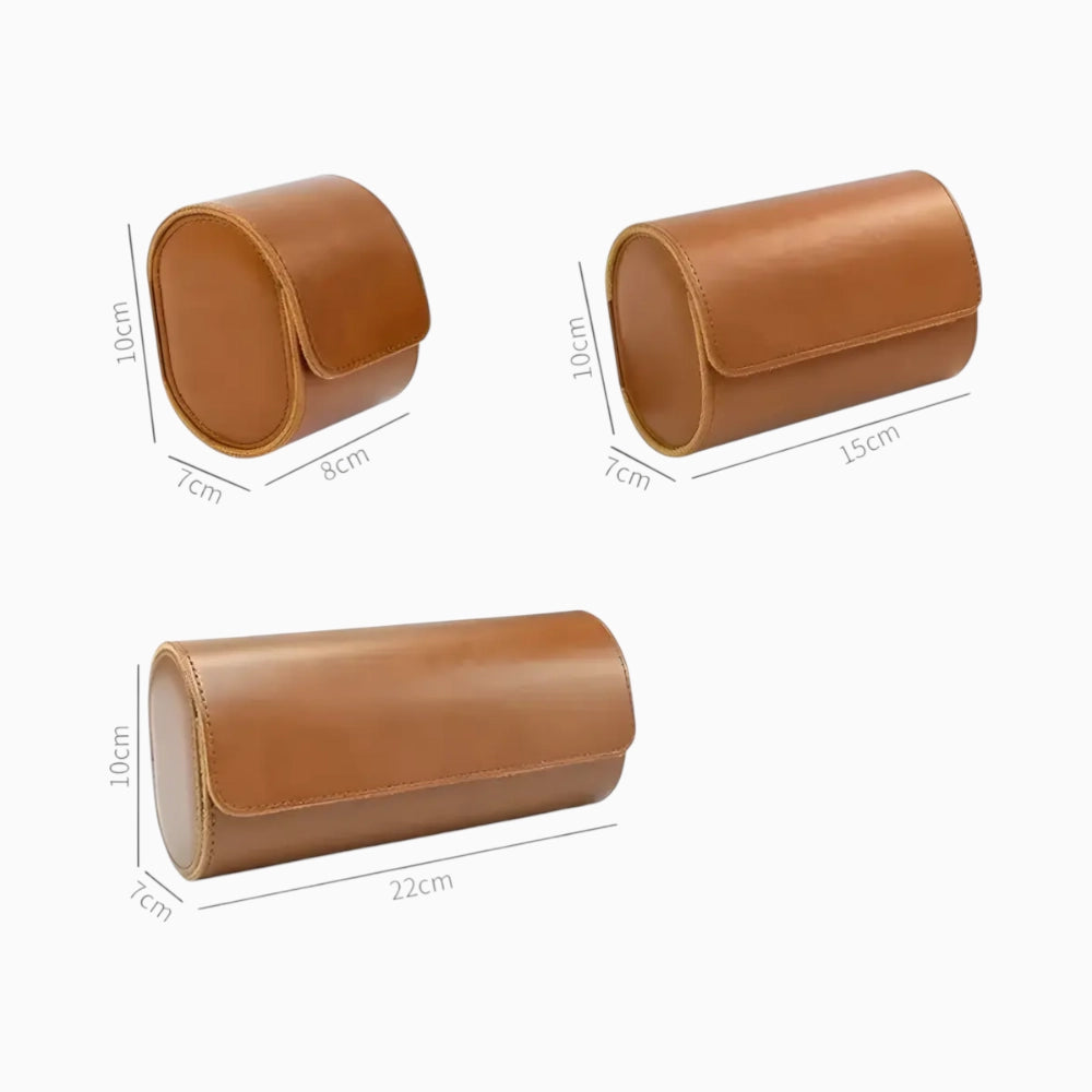 Étui Voyage Montre en Cuir Marron