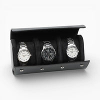 Étui Voyage Montre en Cuir Noir