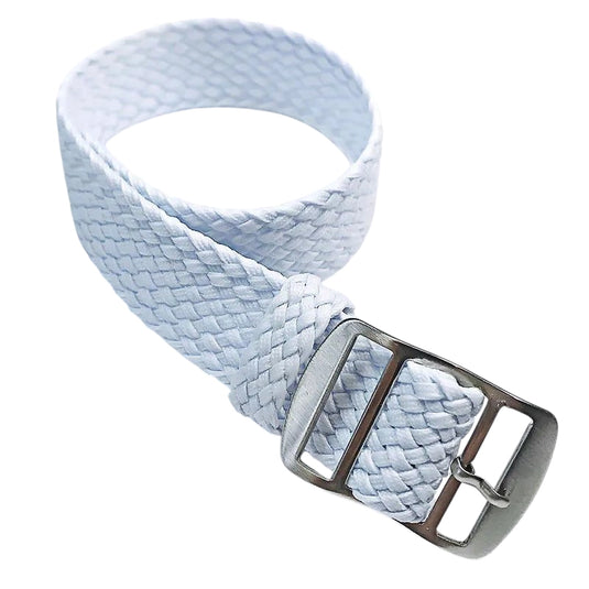 bracelet montre nylon tissu tressé blanc