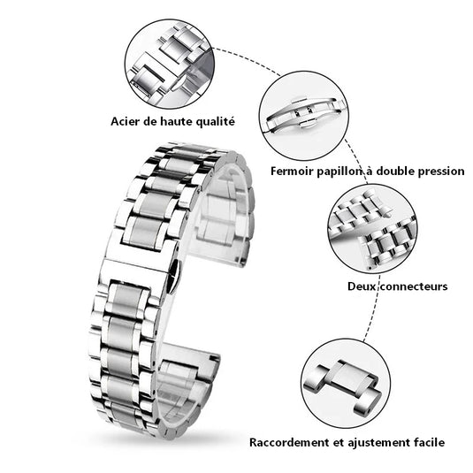 Bracelet montre en acier inoxydable